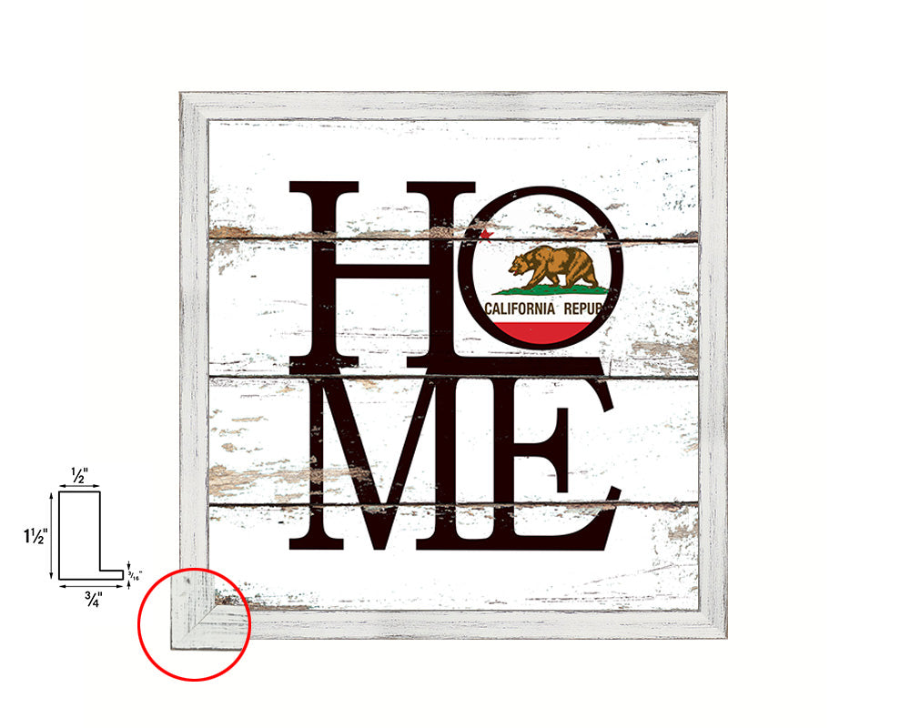 California State Flag Home Sign Framed Print Decor Wall Art Gifts