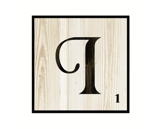 Letter I Custom Scrabble Sign Framed Prints Wall Art Decor Gifts, Wood