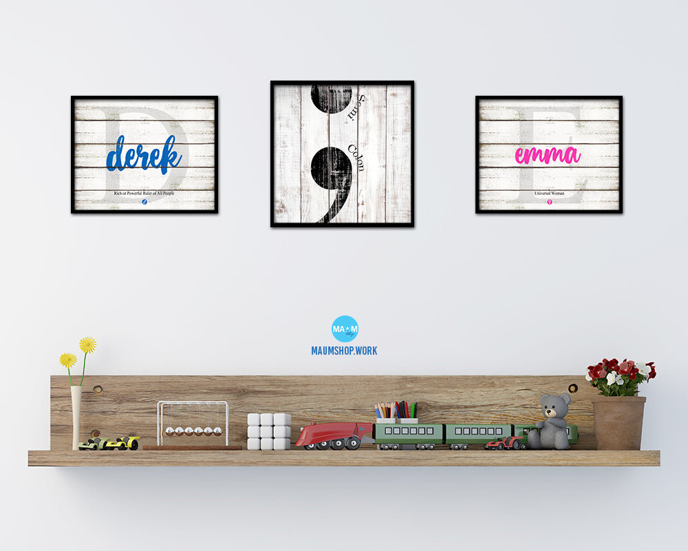 Semicolon Punctuation Symbol Framed Print Home Decor Wall Art Teacher Gifts