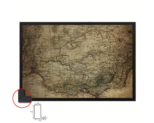 Australia Vintage Map Framed Print Art Wall Decor Gifts