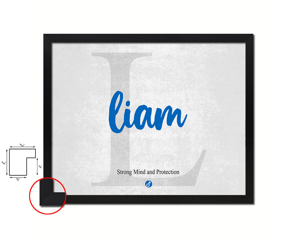 Liam Personalized Bible Name Plate Framed Print Art Kids Baby Room Wall Decor Gifts