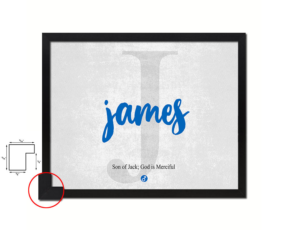 James Personalized Bible Name Plate Framed Print Art Kids Baby Room Wall Decor Gifts