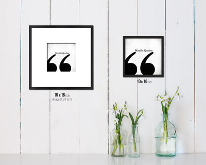 Double Quotes Punctuation Symbol Framed Print Home Decor Wall Art Teacher Gifts
