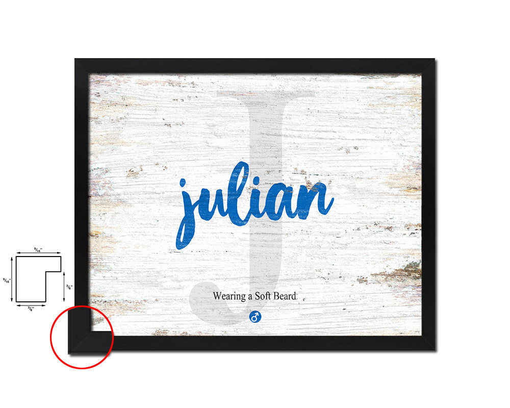Julian Personalized Bible Name Plate Framed Print Art Kids Baby Room Wall Decor Gifts