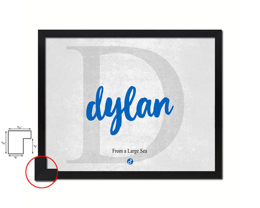 Dylan Personalized Bible Name Plate Framed Print Art Kids Baby Room Wall Decor Gifts