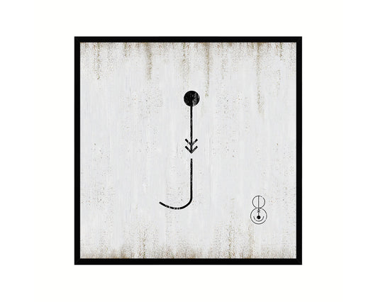 Letter J Custom Scrabble Sign Framed Prints Wall Art Decor Gifts, White Wash