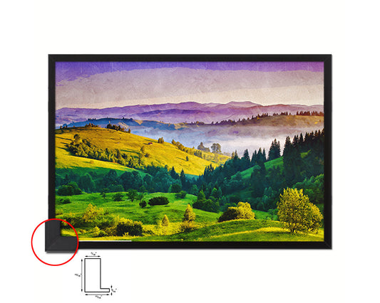 Ukraine Europe Foggy Summer Morning Mountains Carpathia Landscape Painting Print Art
