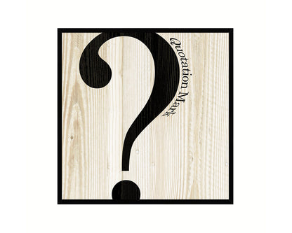 Quotation Mark Punctuation Symbol Framed Print Home Decor Wall Art Teacher Gifts