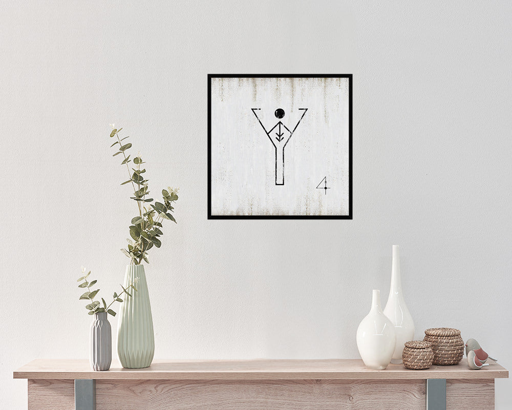 Letter Y Custom Scrabble Sign Framed Prints Wall Art Decor Gifts, White Wash