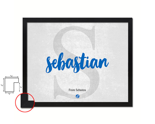 Sebastian Personalized Bible Name Plate Framed Print Art Kids Baby Room Wall Decor Gifts