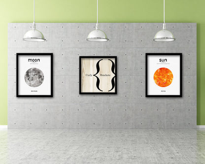 Curly Brackets Punctuation Symbol Framed Print Home Decor Wall Art Teacher Gifts