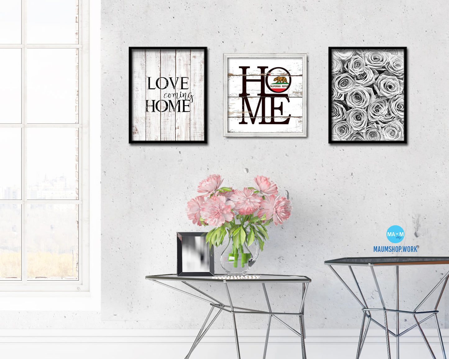 California State Flag Home Sign Framed Print Decor Wall Art Gifts