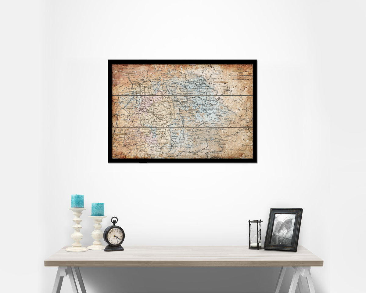 Bavaria Germany Antique Map Framed Print Art Wall Decor Gifts