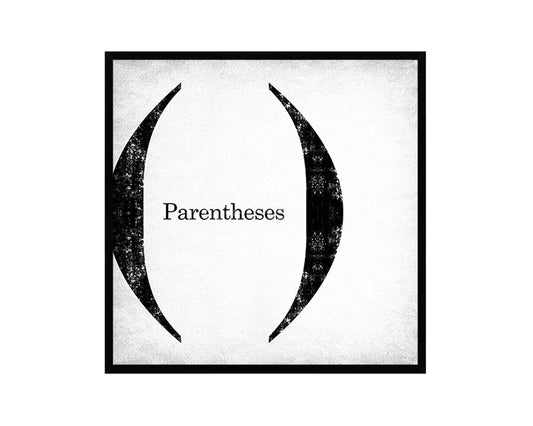 Parentheses Punctuation Symbol Framed Print Home Decor Wall Art Teacher Gifts