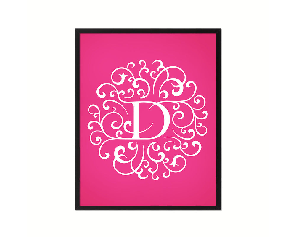 Letter D Personalized Mandela Monogram Framed Prints Wall Art