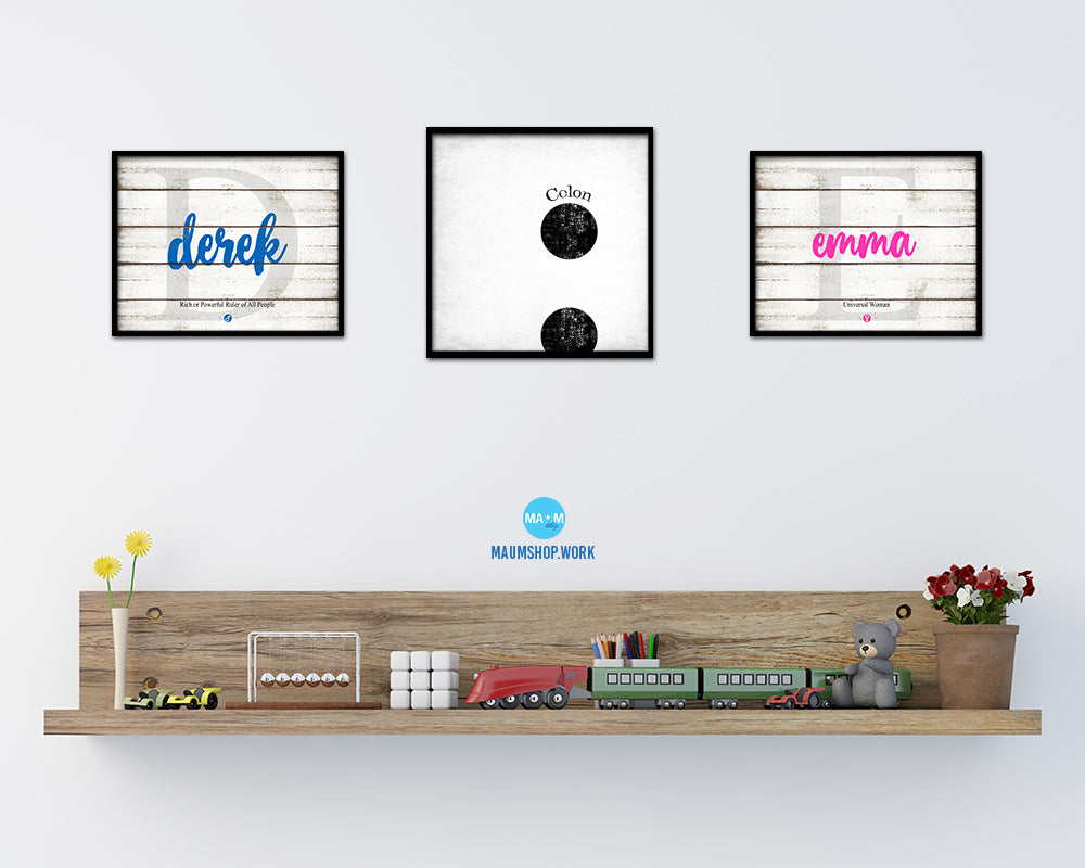 Colon Punctuation Symbol Framed Print Home Decor Wall Art Teacher Gifts