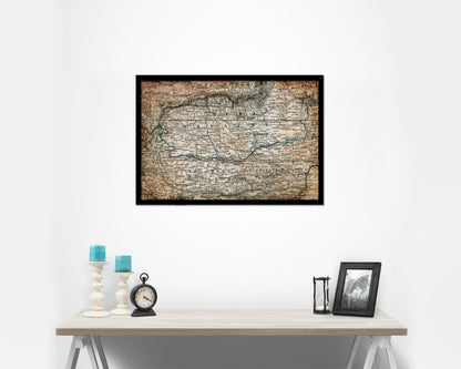 Transylvania Hungary Antique Map Framed Print Art Wall Decor Gifts