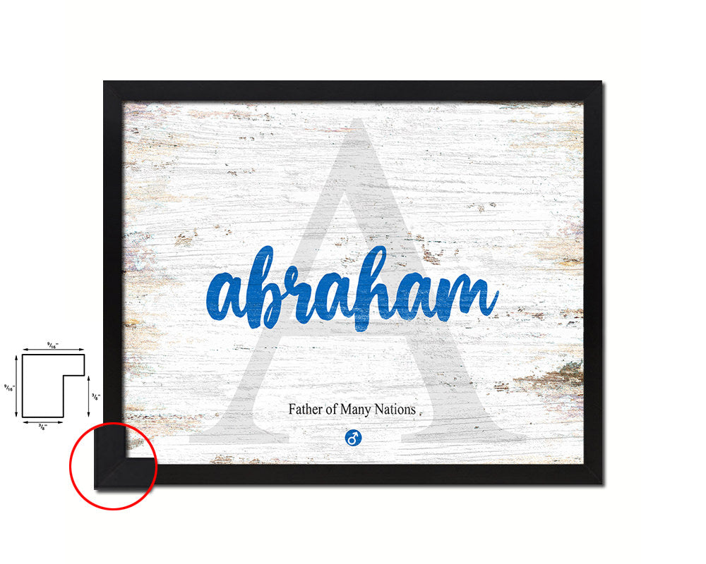 Abraham Personalized Bible Name Plate Framed Print Art Kids Baby Room Wall Decor Gifts