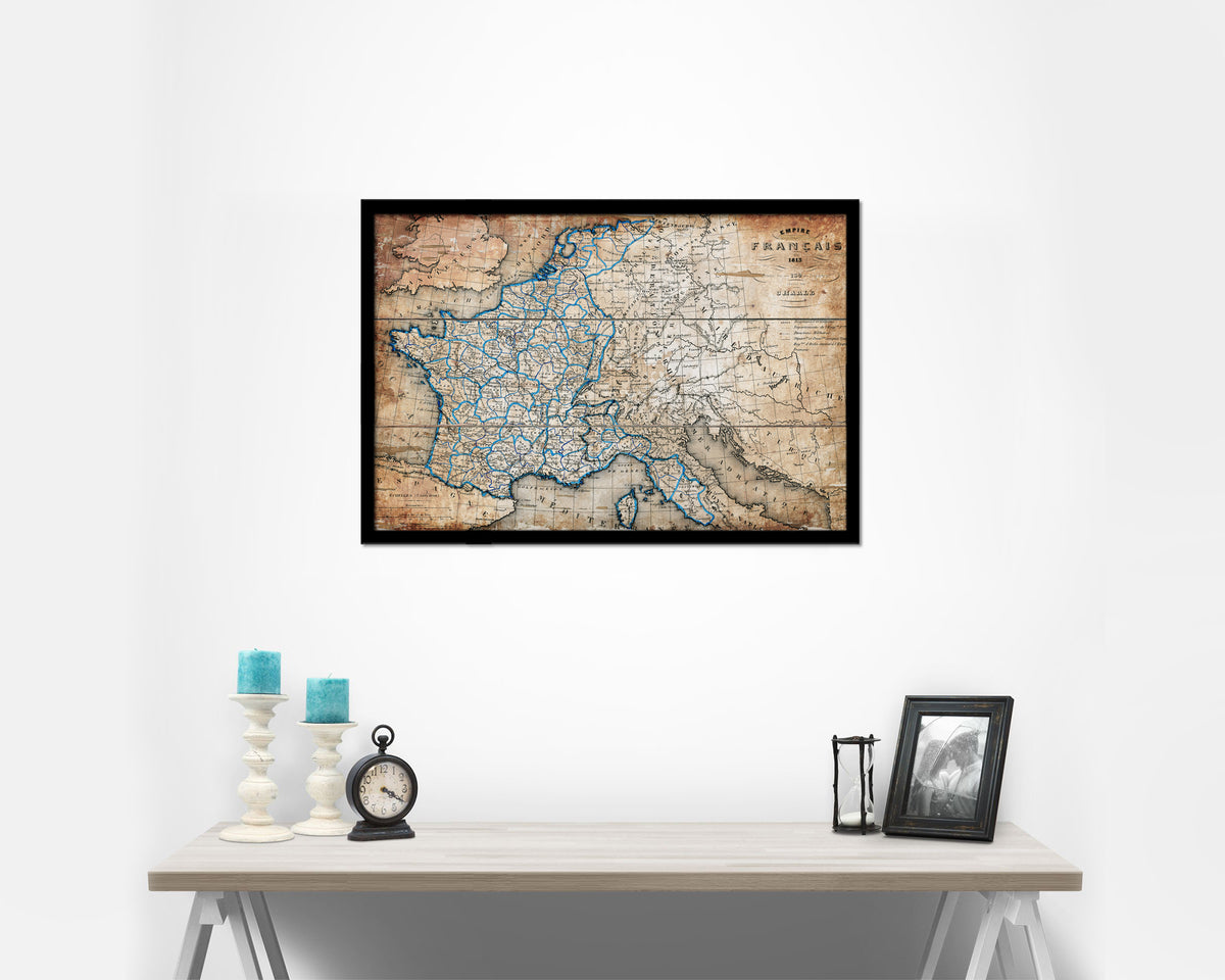 France at the time of the Revolution 1846 Antique Map Framed Print Art Wall Decor Gifts