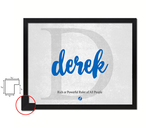 Derek Personalized Bible Name Plate Framed Print Art Kids Baby Room Wall Decor Gifts