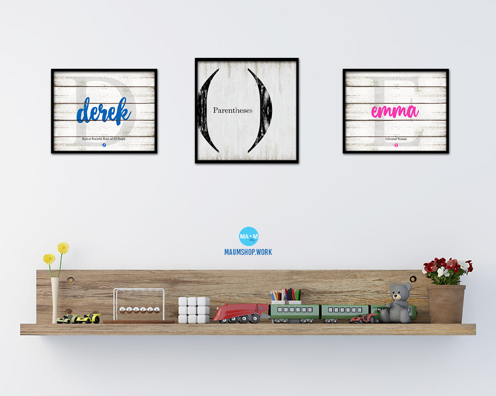 Parentheses Punctuation Symbol Framed Print Home Decor Wall Art Teacher Gifts