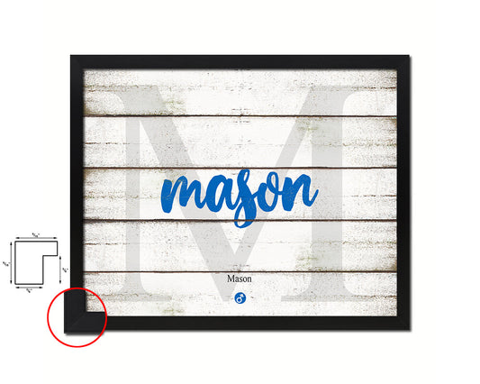 Mason Personalized Bible Name Plate Framed Print Art Kids Baby Room Wall Decor Gifts