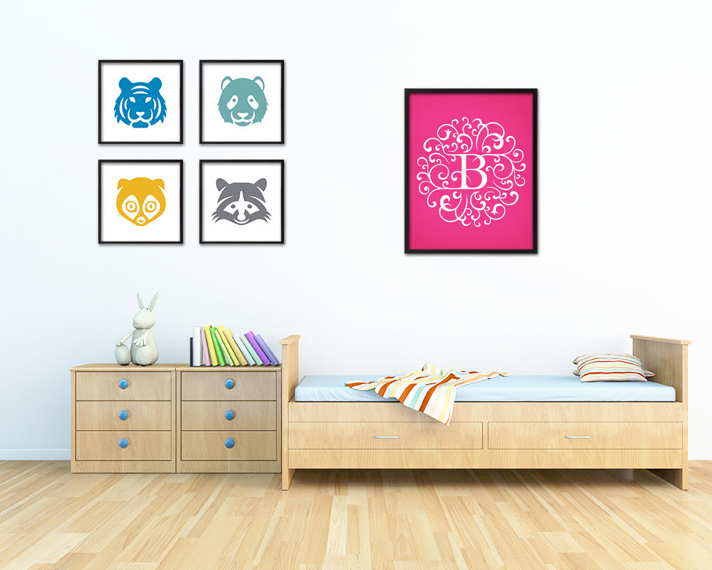 Letter B Personalized Mandela Monogram Framed Prints Wall Art