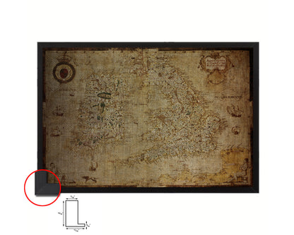 British Islands Vintage Map Framed Print Art Wall Decor Gifts