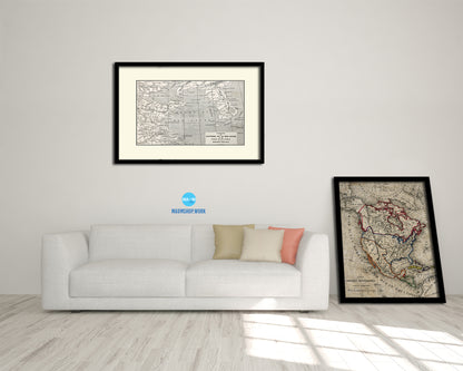 Yellow Sea Coast Erhard Bonaparte Paris 1864 Old Map Framed Print Art Wall Decor Gifts