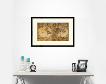 World Johann Baptist Homann Nuremberg Germany 1746 Old Map Framed Print Art Wall Decor Gifts