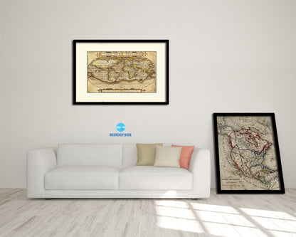 World Ocean Currents 1872 Old Map Framed Print Art Wall Decor Gifts