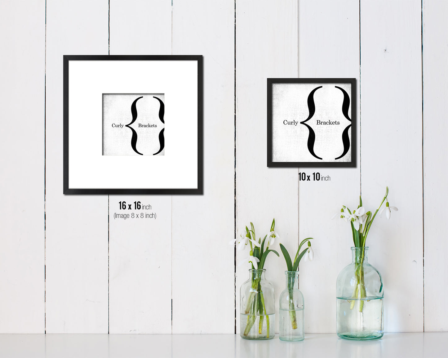 Curly Brackets Punctuation Symbol Framed Print Home Decor Wall Art Teacher Gifts