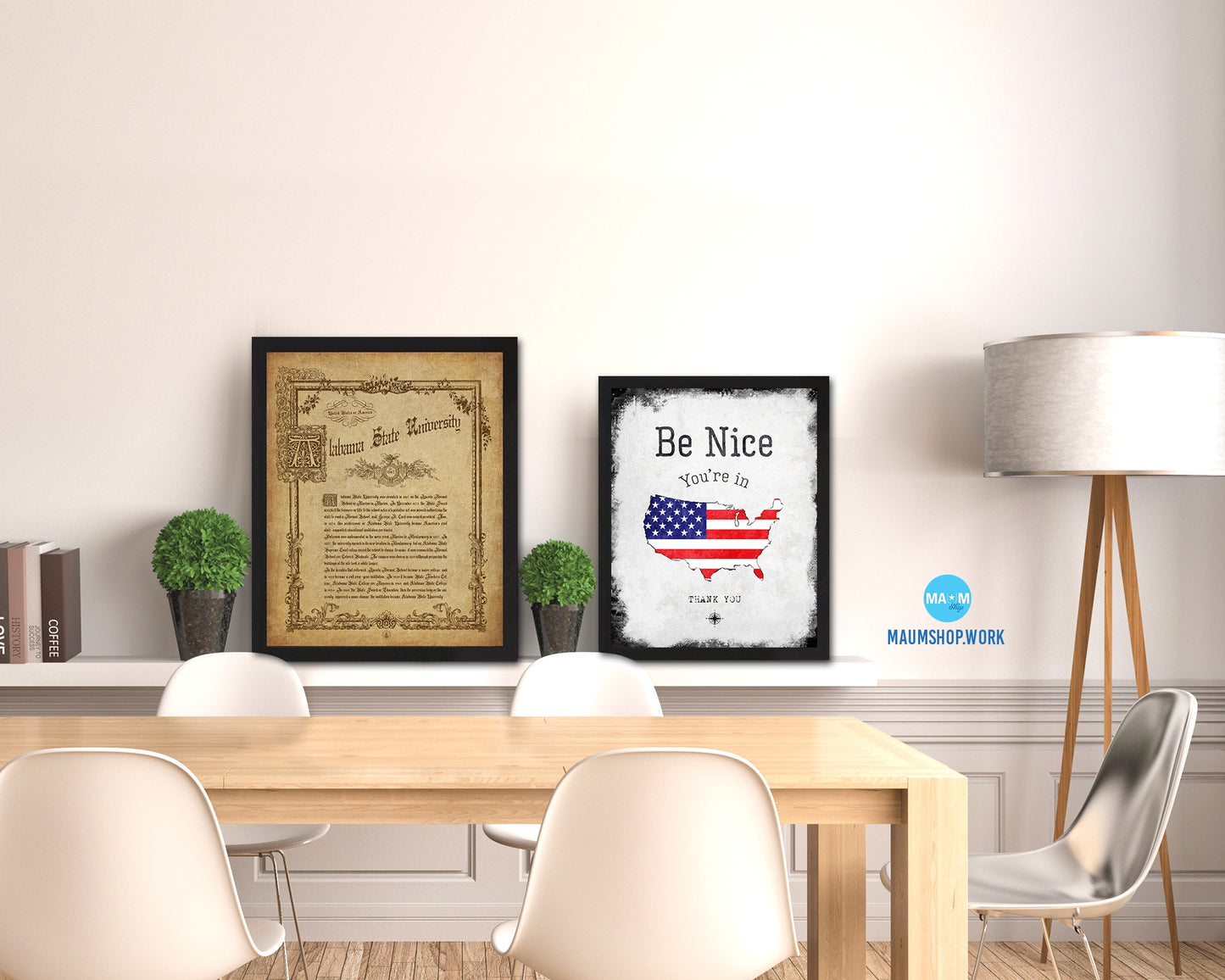 Alabama State University, Alabama, Custom Framed Document Print Wall Art Decor Gifts