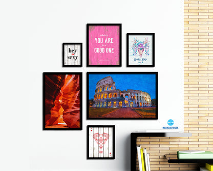 Rome Italy Colosseum Landscape Painting Print Art Frame Home Wall Decor Gifts