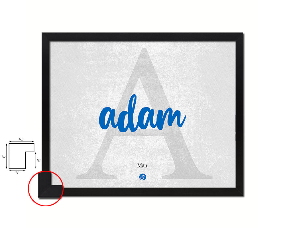 Adam Personalized Bible Name Plate Framed Print Art Kids Baby Room Wall Decor Gifts