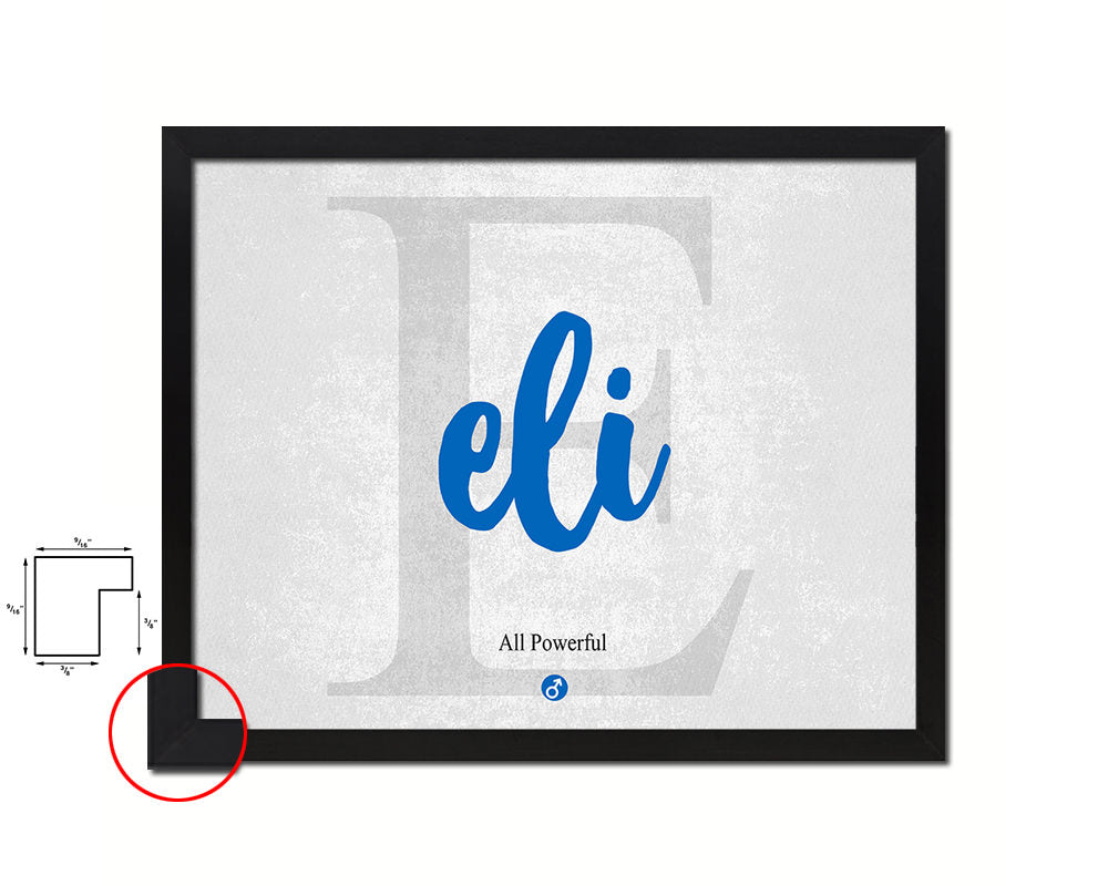Eli Personalized Bible Name Plate Framed Print Art Kids Baby Room Wall Decor Gifts