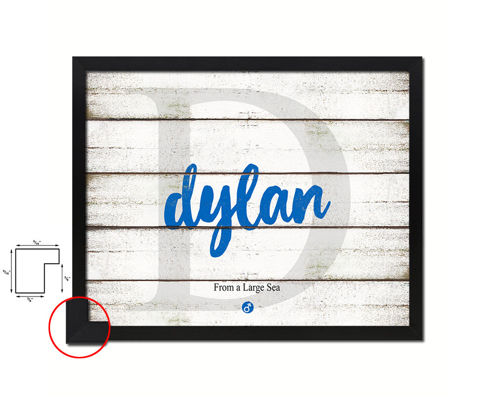 Dylan Personalized Bible Name Plate Framed Print Art Kids Baby Room Wall Decor Gifts