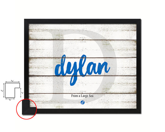 Dylan Personalized Bible Name Plate Framed Print Art Kids Baby Room Wall Decor Gifts