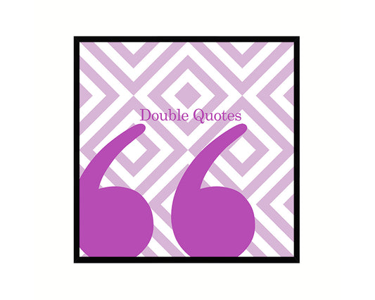 Double Quotes Punctuation Symbol Framed Print Home Decor Wall Art Teacher Gifts