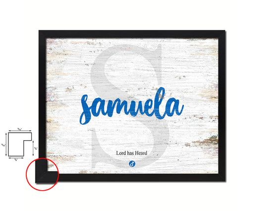 Samuela Personalized Bible Name Plate Framed Print Art Kids Baby Room Wall Decor Gifts