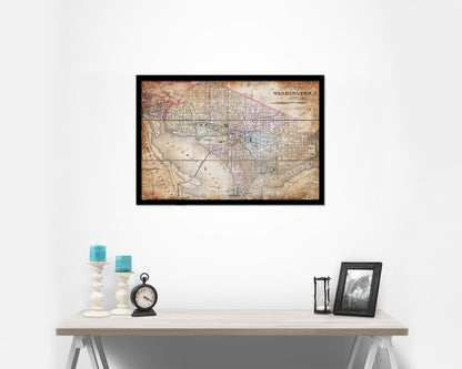 Washington DC Antique Map Framed Print Art Wall Decor Gifts