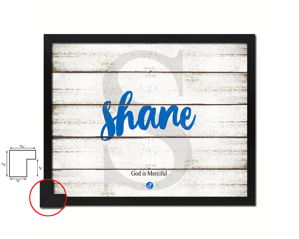 Shane Personalized Bible Name Plate Framed Print Art Kids Baby Room Wall Decor Gifts