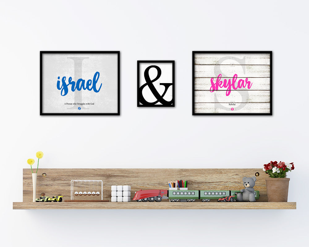Israel Personalized Bible Name Plate Framed Print Art Kids Baby Room Wall Decor Gifts