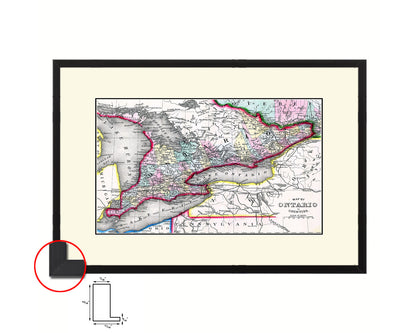 Ontario Canada Old Map Framed Print Art Wall Decor Gifts
