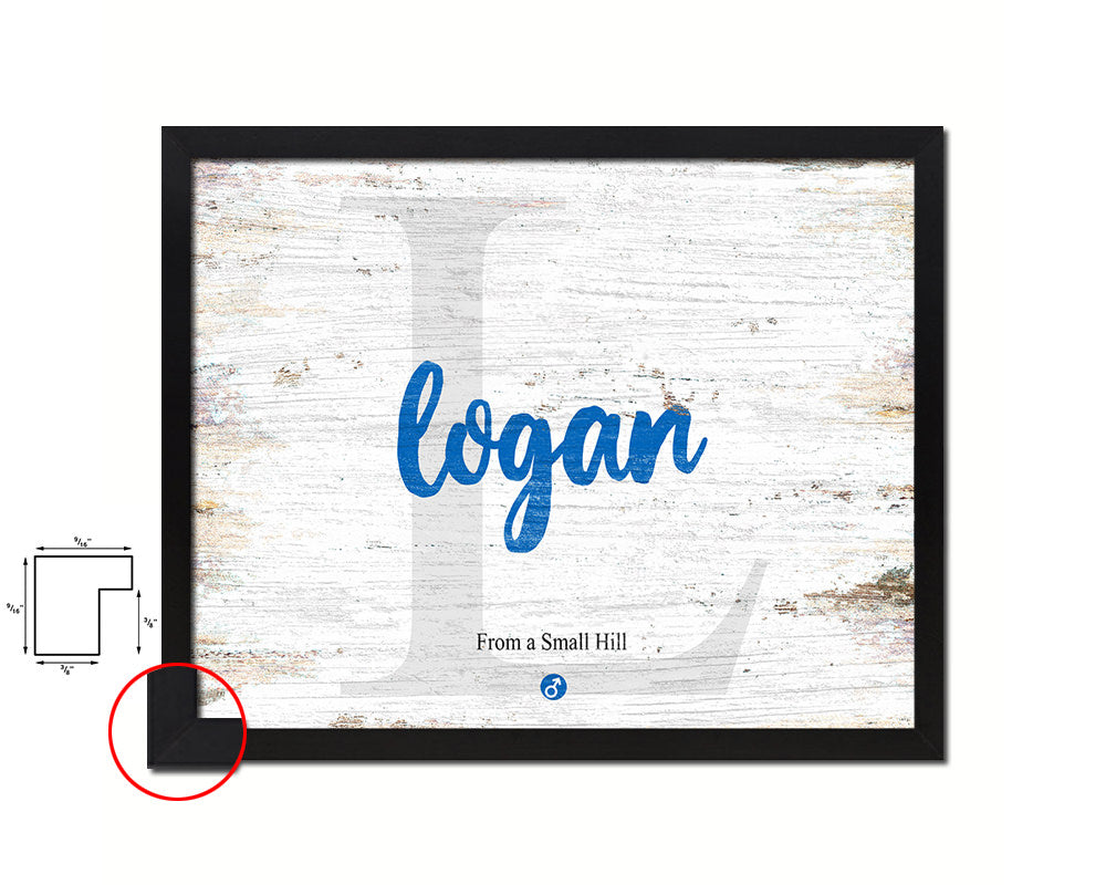 Logan Personalized Bible Name Plate Framed Print Art Kids Baby Room Wall Decor Gifts
