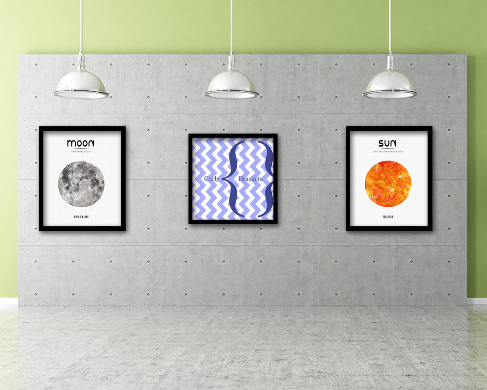 Curly Brackets Punctuation Symbol Framed Print Home Decor Wall Art Teacher Gifts