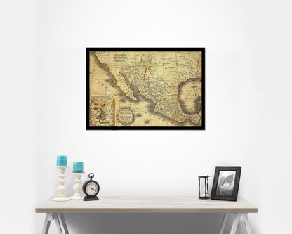 Mexico London 1821 Historical Map Framed Print Art Wall Decor Gifts