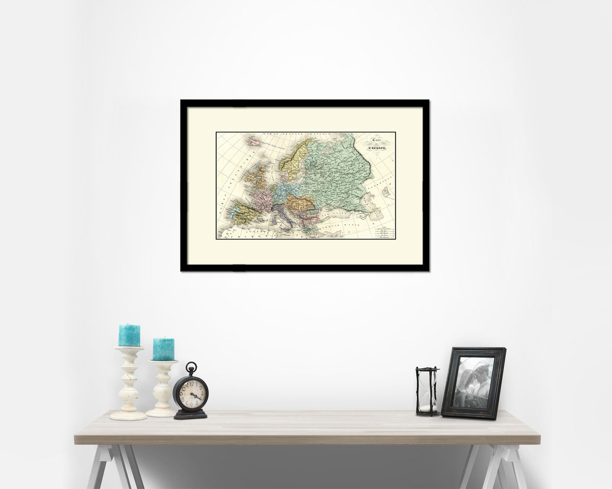 Europe Germany 1908 Old Map Framed Print Art Wall Decor Gifts