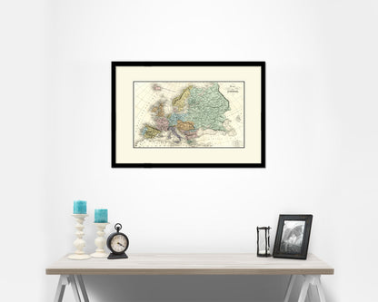 Europe Germany 1908 Old Map Framed Print Art Wall Decor Gifts