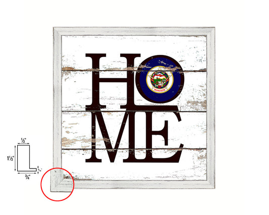 Minnesota State Flag Home Sign Framed Print Decor Wall Art Gifts